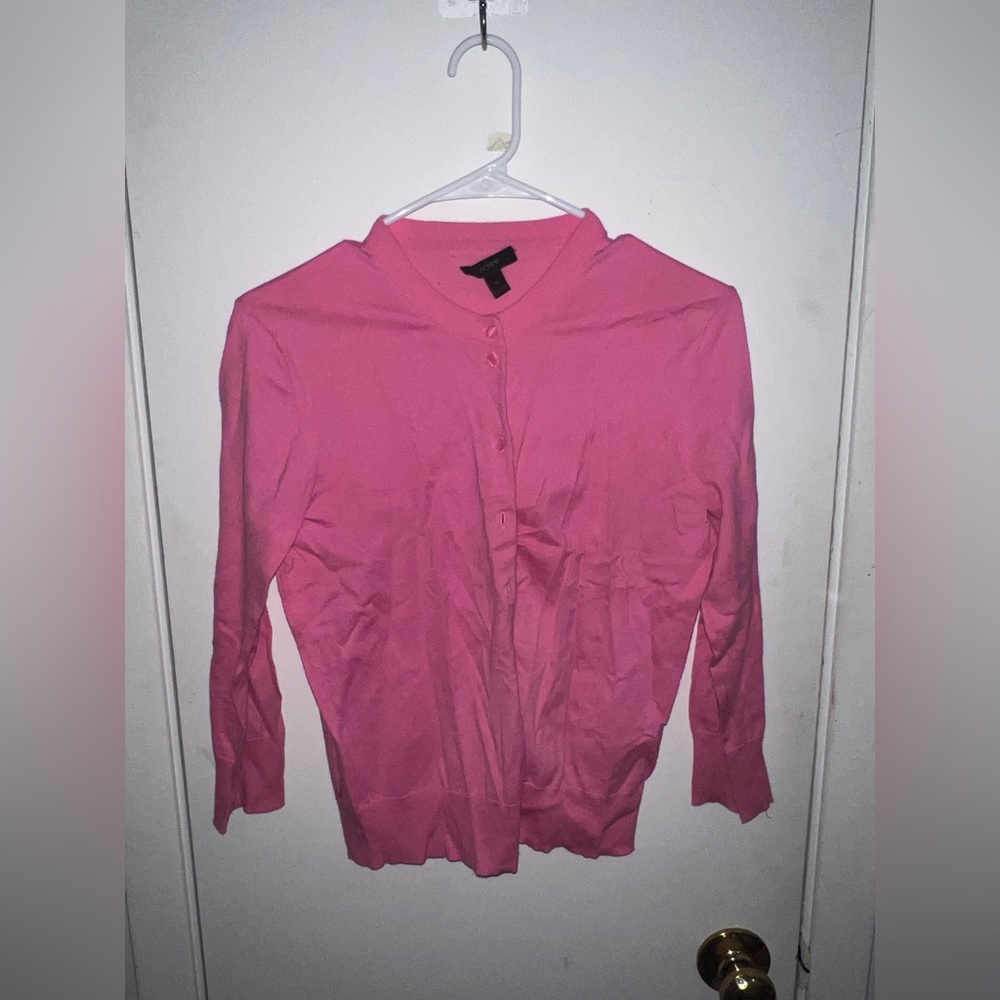 J crew pink cardigan size M